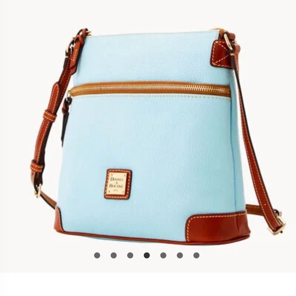 Dooney & Bourke Blue and Brown Crossbody Bag with Leather Trim - Picture 2 of 11